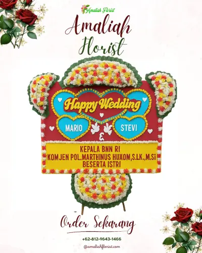 Karangan Papan Bunga Pernikahan di Pabelan